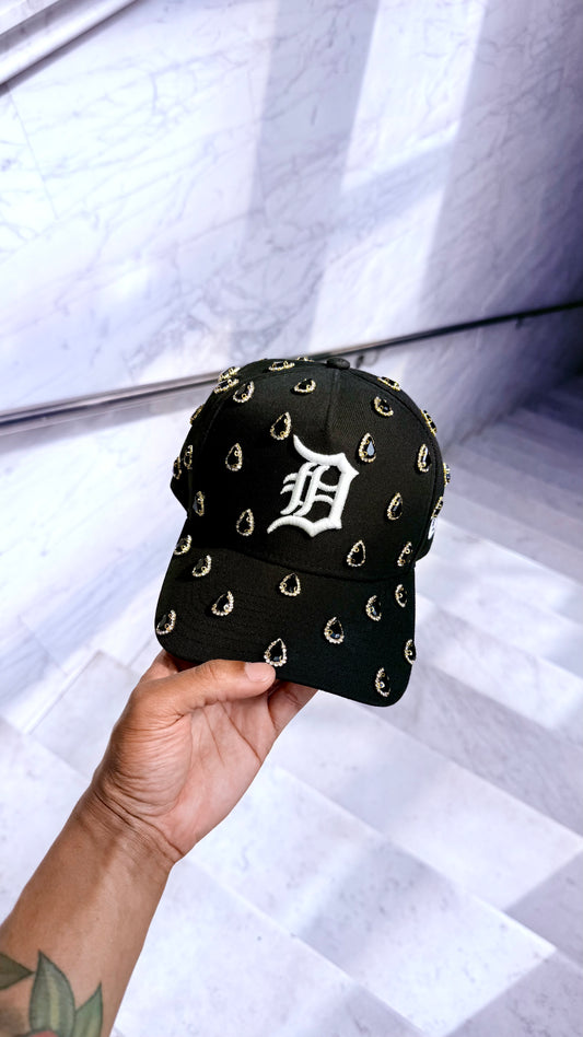 Black Detroit Teardrop snapback