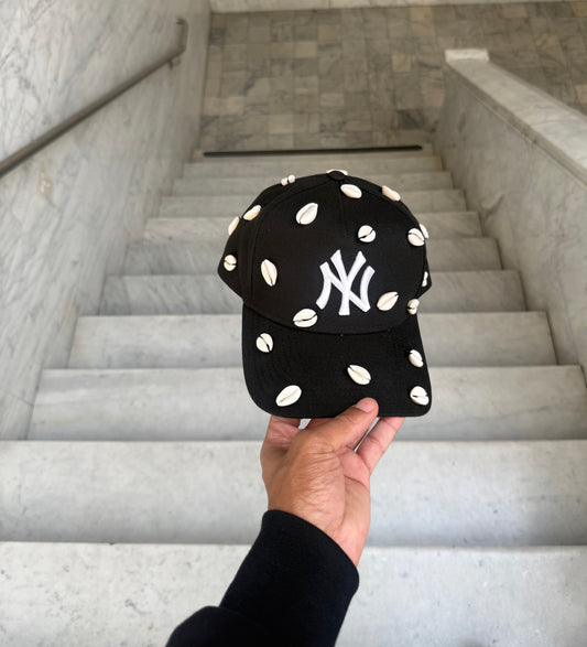 Black NY Cowrie Shell Adjustable Snapback