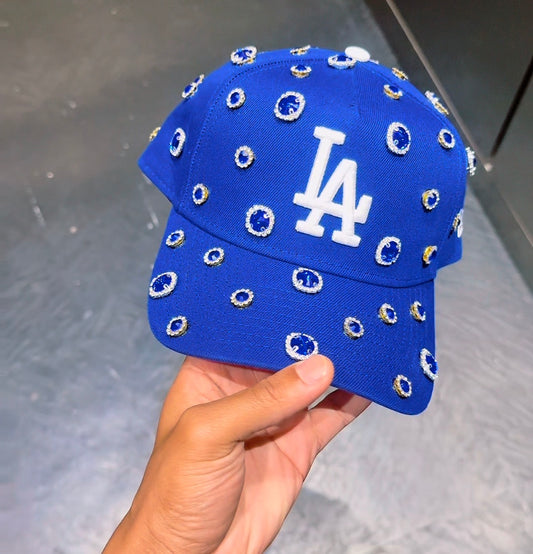 Blue on Blue LA Rhinestone Snapback