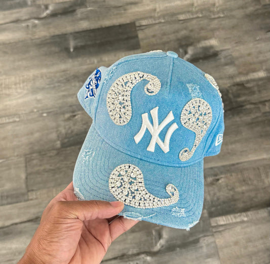 Denim Crystal Paisley Hat